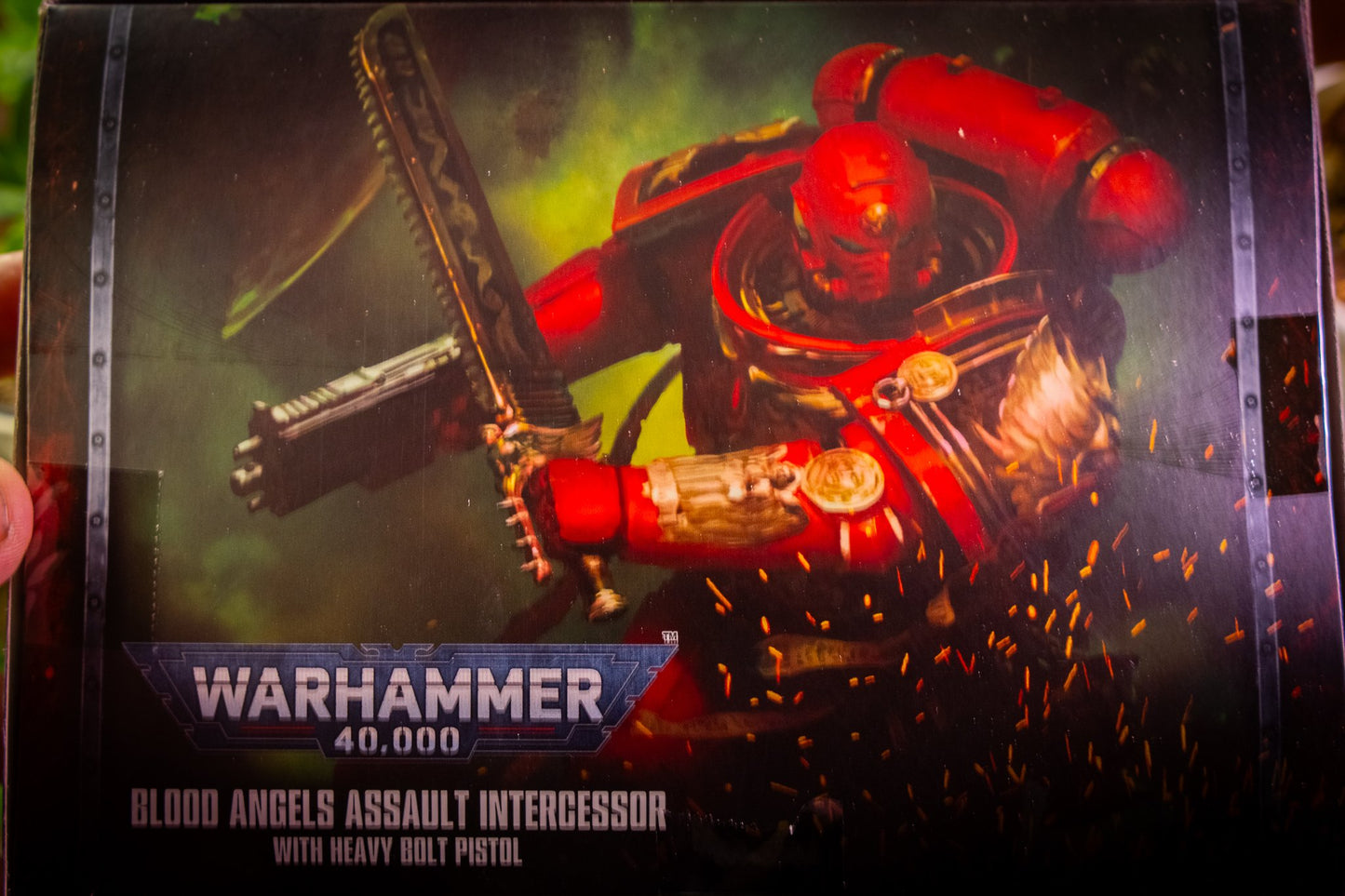 Warhammer 40k + Bandai Blood Angels Assault Intercessor Figure з важким болтовим пістолетом