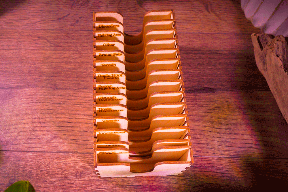 Kingdom Death: Monster – Laser-Cut Wood Settlement & Hunt Card Organizer Tray (Kickstarter Backer Accessory)