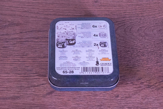 Warhammer 40,000: Vehicle Damage Dice Tin – Chaos Space Marines (Games Workshop • OOP • 65-28)