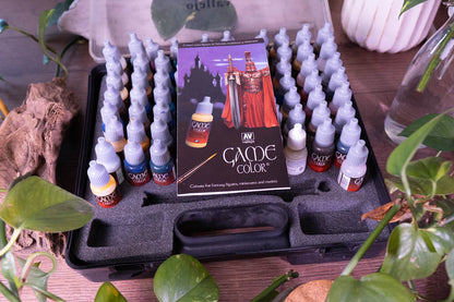 Vallejo Game Color Paint Set - 72 Color Case with Brushes (72.172)